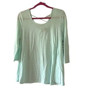 Love By Design Teal Top with Criss Cross Size L